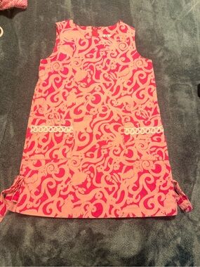 Lilly Pulitzer Girls Pink Coral Pattern Shift Dress
